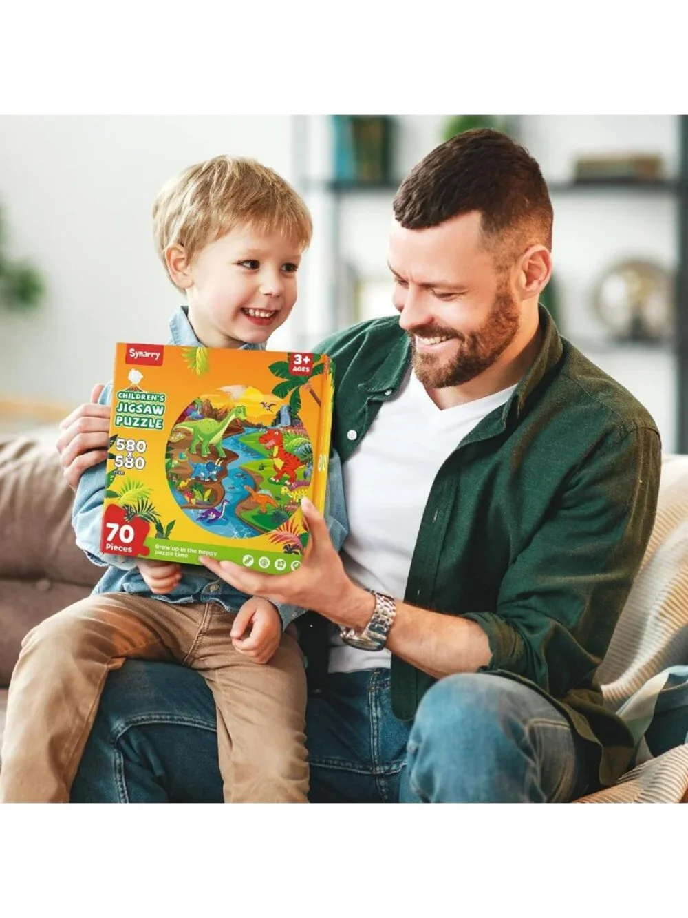 Large Dinosaur Floor Puzzle for Kids 2-8, 70 Piece Jigsaw, STEM Learning Toy